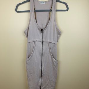 ♦️Honey Punch Zipper front body con dress